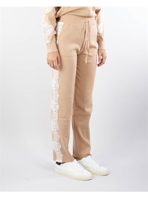 Pantalone in maglia con inserti in pizzo No Secrets NO SECRETS | Pantalone | NS28355